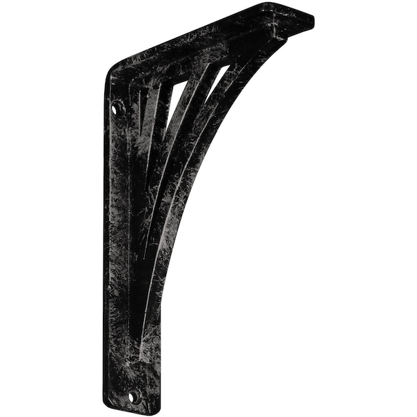 Ekena Millwork Nevio Wrought Iron Bracket, (Single center brace), Antiqued Warm Silver 1 1/2"W x 5 1/2"D x 8"H BKTM01X05X08SNEAWS - main